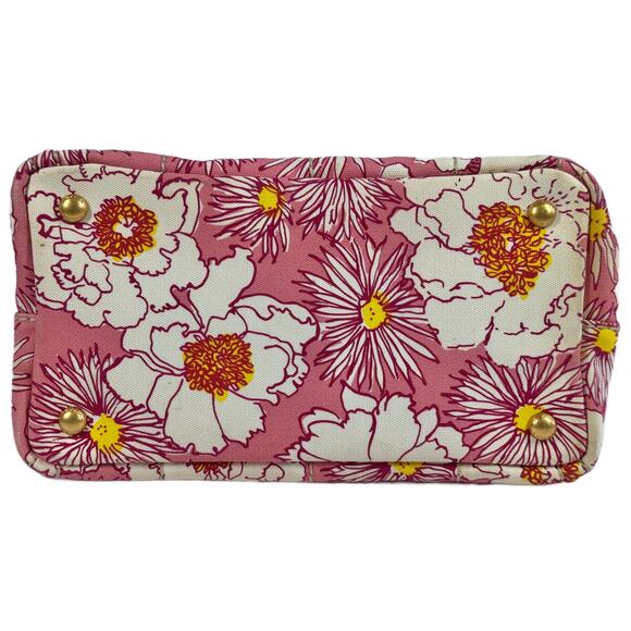 Prada Pink Floral Canvas Small Canapa Tote - Picture 7 of 9